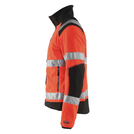 Blaklader 4888 Hi Vis Windproof Fleece Jacket Hi Vis Red Black Left