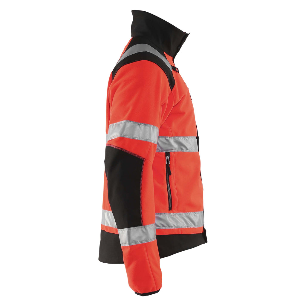 Blaklader 4888 Hi Vis Windproof Fleece Jacket Hi Vis Red Black Right