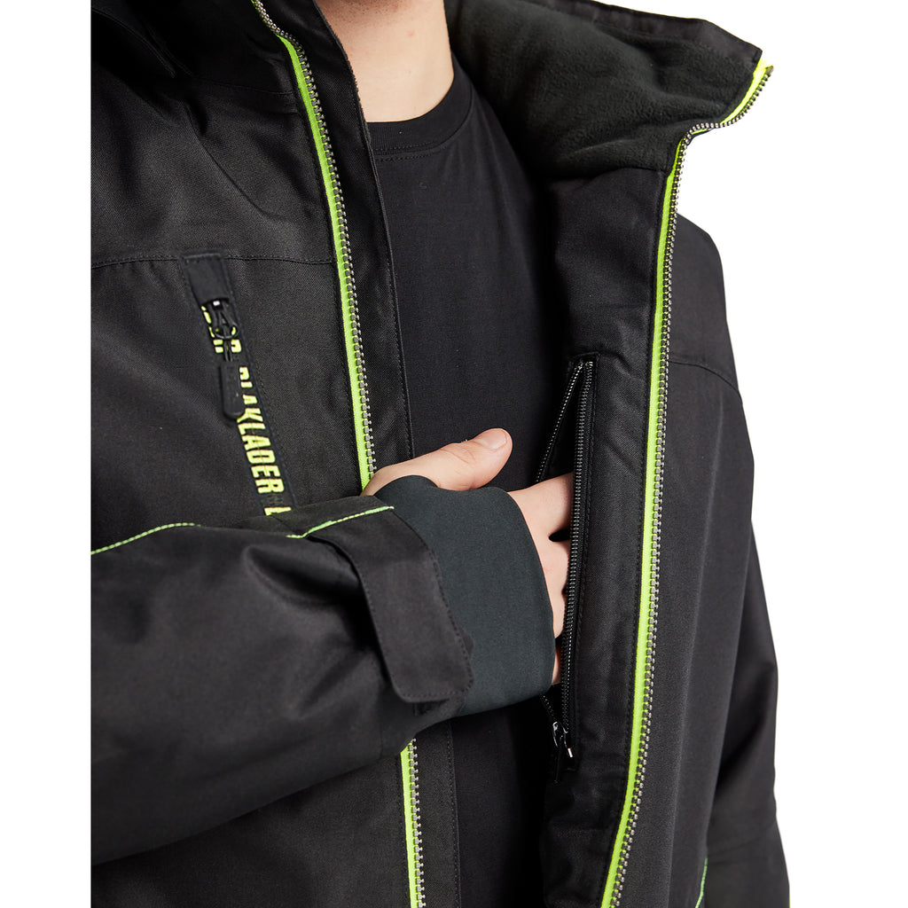 Blaklader 4890 Lightweight Lined Winter Jacket Black Hi Vis Yellow Feature 3