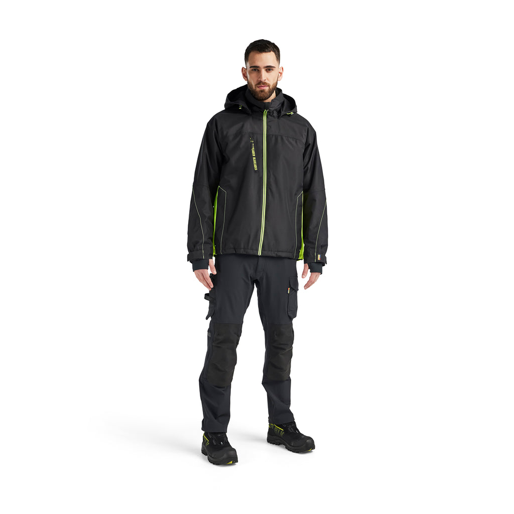 Blaklader 4890 Lightweight Lined Winter Jacket Black Hi Vis Yellow Model