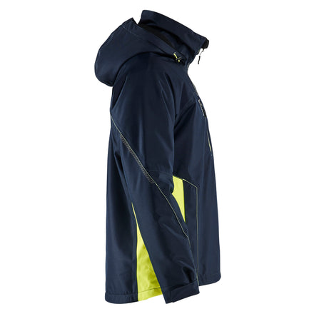 Blaklader 4890 Dark Navy Blue/Hi-Vis Yellow Lightweight Lined Winter Jacket