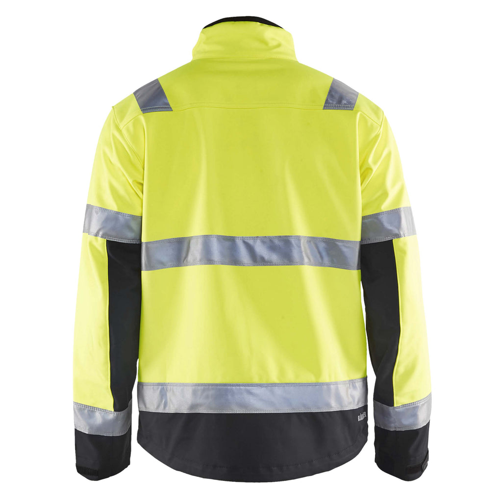 Blaklader 4900 Hi Vis Softshell Jacket Hi Vis Yellow Black Back