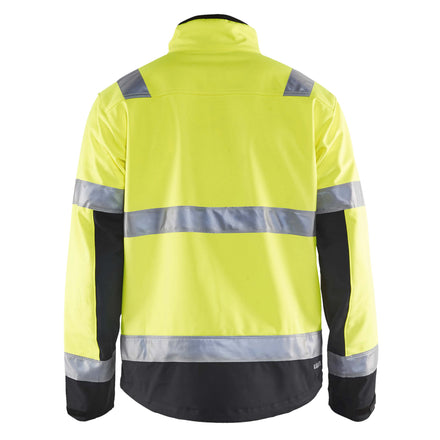 Blaklader 4900 Hi Vis Softshell Jacket Hi Vis Yellow Black Back