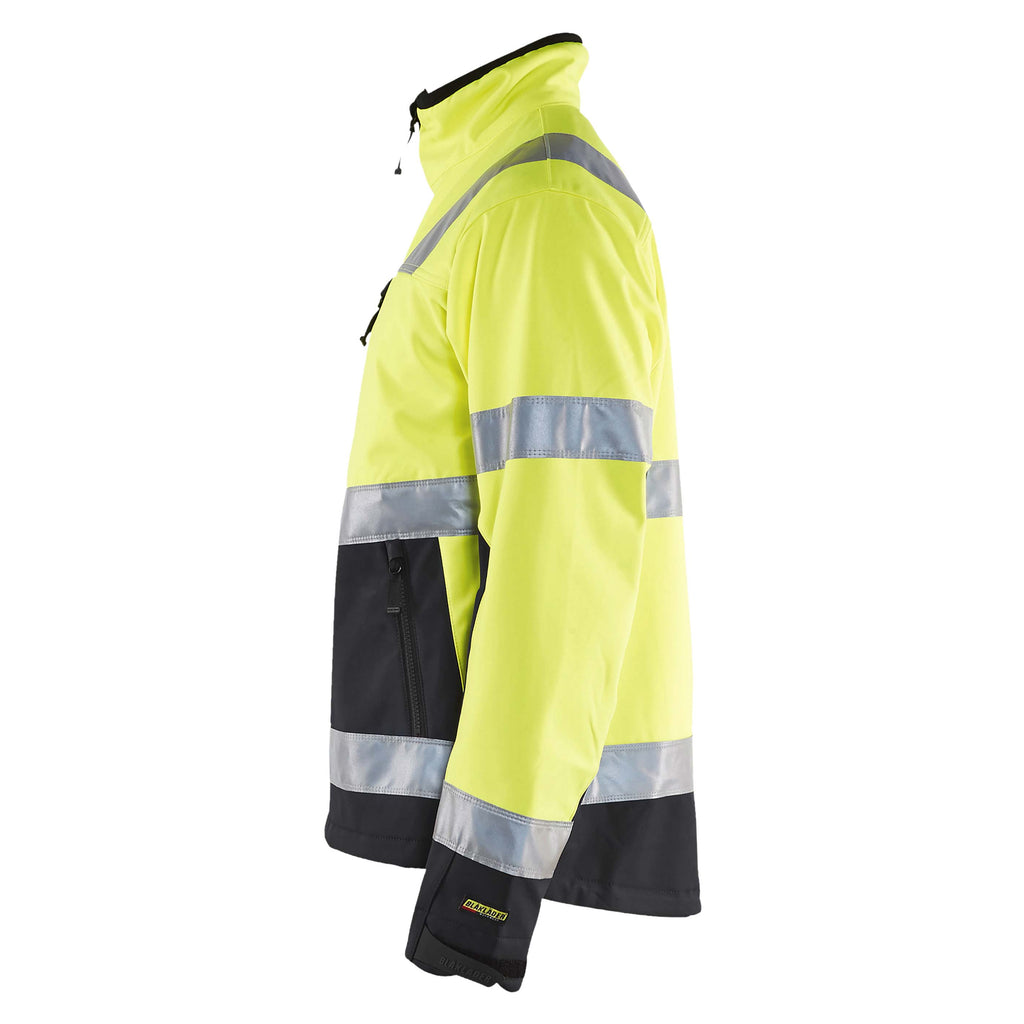 Blaklader 4900 Hi Vis Softshell Jacket Hi Vis Yellow Black Left