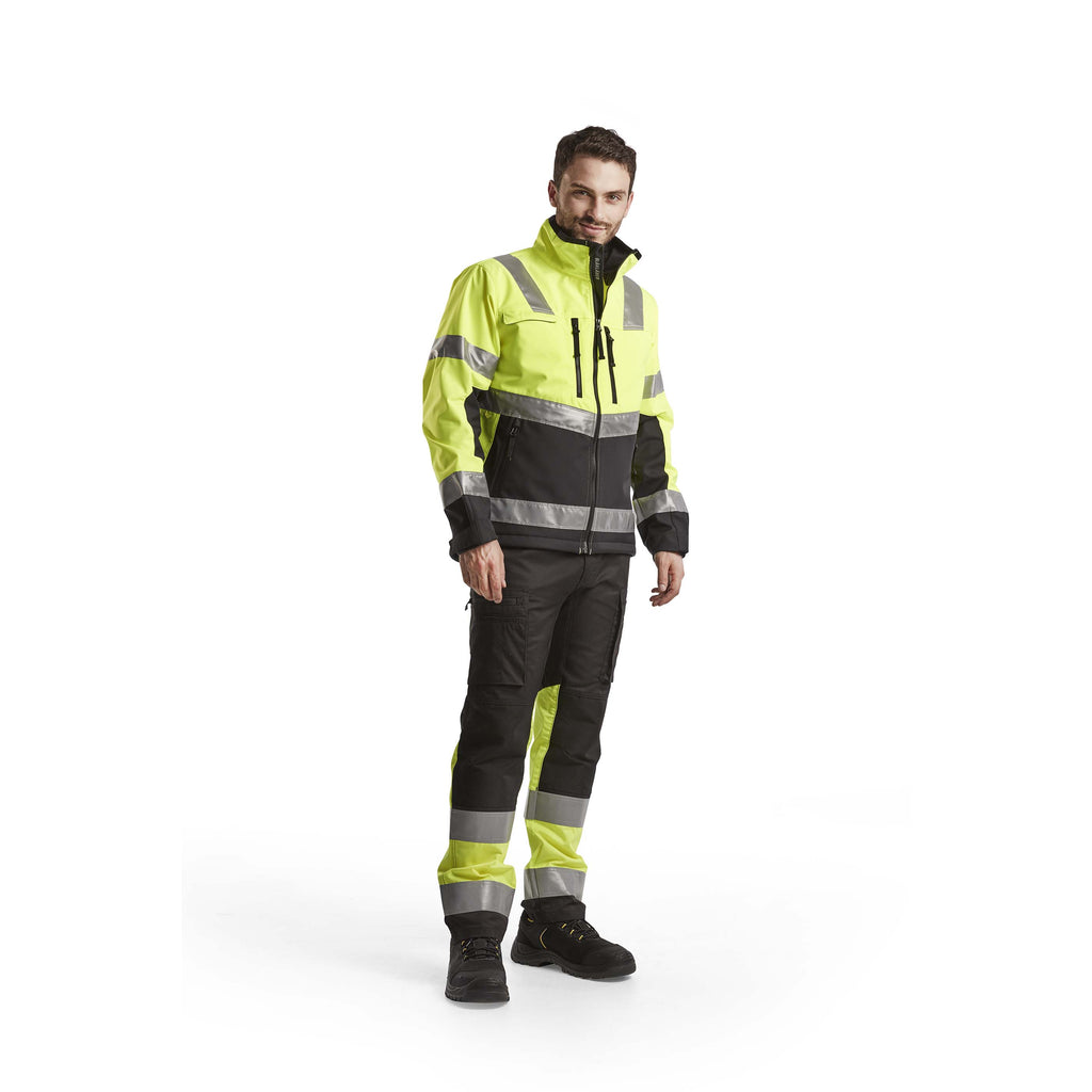 Blaklader 4900 Hi Vis Softshell Jacket Hi Vis Yellow Black Model