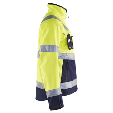 Blaklader 4900 Hi Vis Softshell Jacket Hi Vis Yellow Navy Blue Right