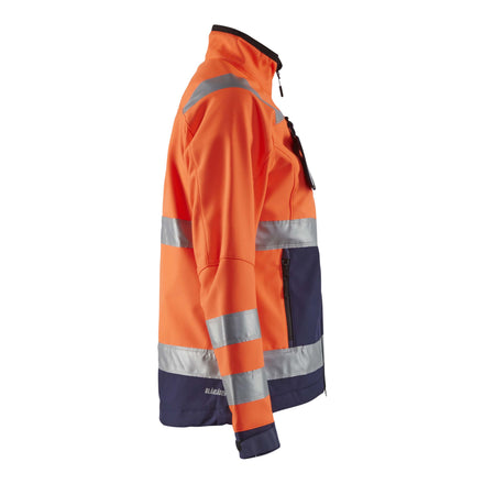 Blaklader 4902 Womens Hi Vis Softshell Jacket Hi Vis Orange Navy Blue Right