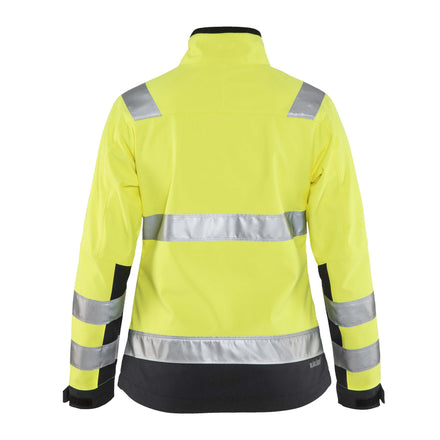 Blaklader 4902 Womens Hi Vis Softshell Jacket Hi Vis Yellow Black Back