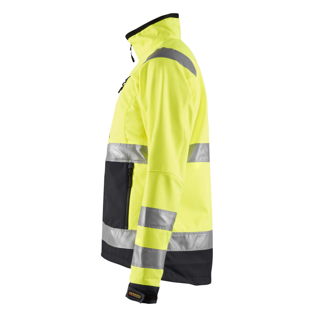 Blaklader 4902 Womens Hi Vis Softshell Jacket Hi Vis Yellow Black Left