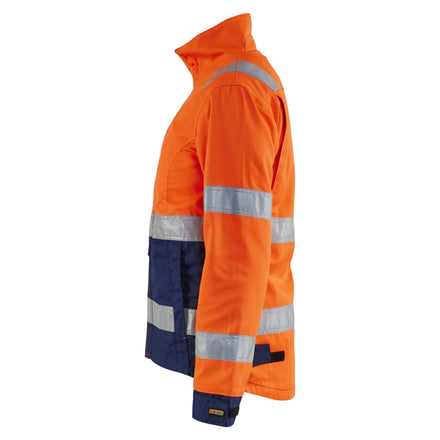 Blaklader 4903 Womens Hi Vis Jacket Hi Vis Orange Navy Blue Left