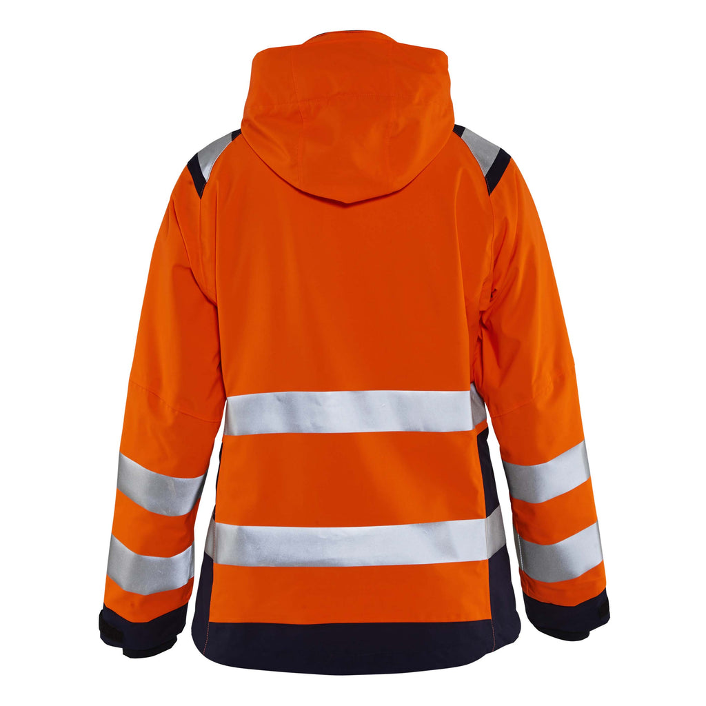 Blaklader 4904 Womens Hi Vis Shell Jacket Hi Vis Orange Navy Blue Back