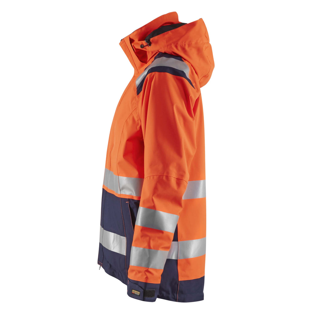 Blaklader 4904 Womens Hi Vis Shell Jacket Hi Vis Orange Navy Blue Left