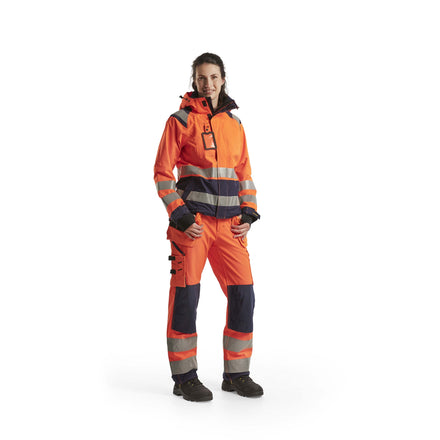 Blaklader 4904 Womens Hi Vis Shell Jacket Hi Vis Orange Navy Blue Model