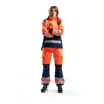 Blaklader 4904 Womens Hi Vis Shell Jacket Hi Vis Orange Navy Blue Model