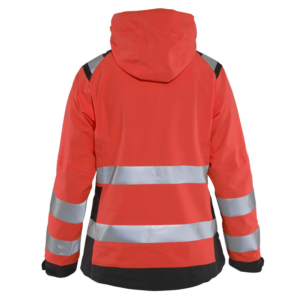 Blaklader 4904 Womens Hi Vis Shell Jacket Hi Vis Red Black Back