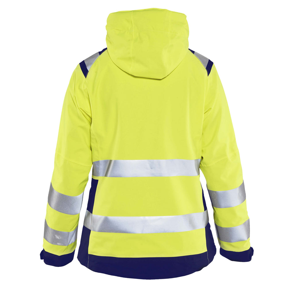 Blaklader 4904 Womens Hi Vis Shell Jacket Hi Vis Yellow Navy Blue Back