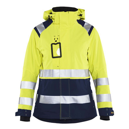 Blaklader 4904 Womens Hi Vis Shell Jacket Hi Vis Yellow Navy Blue Main