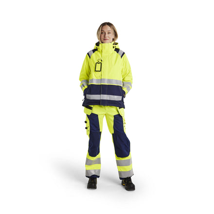 Blaklader 4904 Womens Hi Vis Shell Jacket Hi Vis Yellow Navy Blue Model