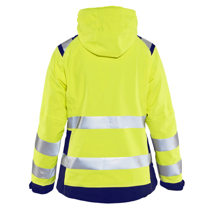 Blaklader 4904 Womens Hi Vis Shell Jacket Hi Vis Yellow Navy Blue Back