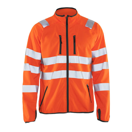 Blaklader 4906 Hi Vis Softshell Jacket Hi Vis Orange Navy Blue Main