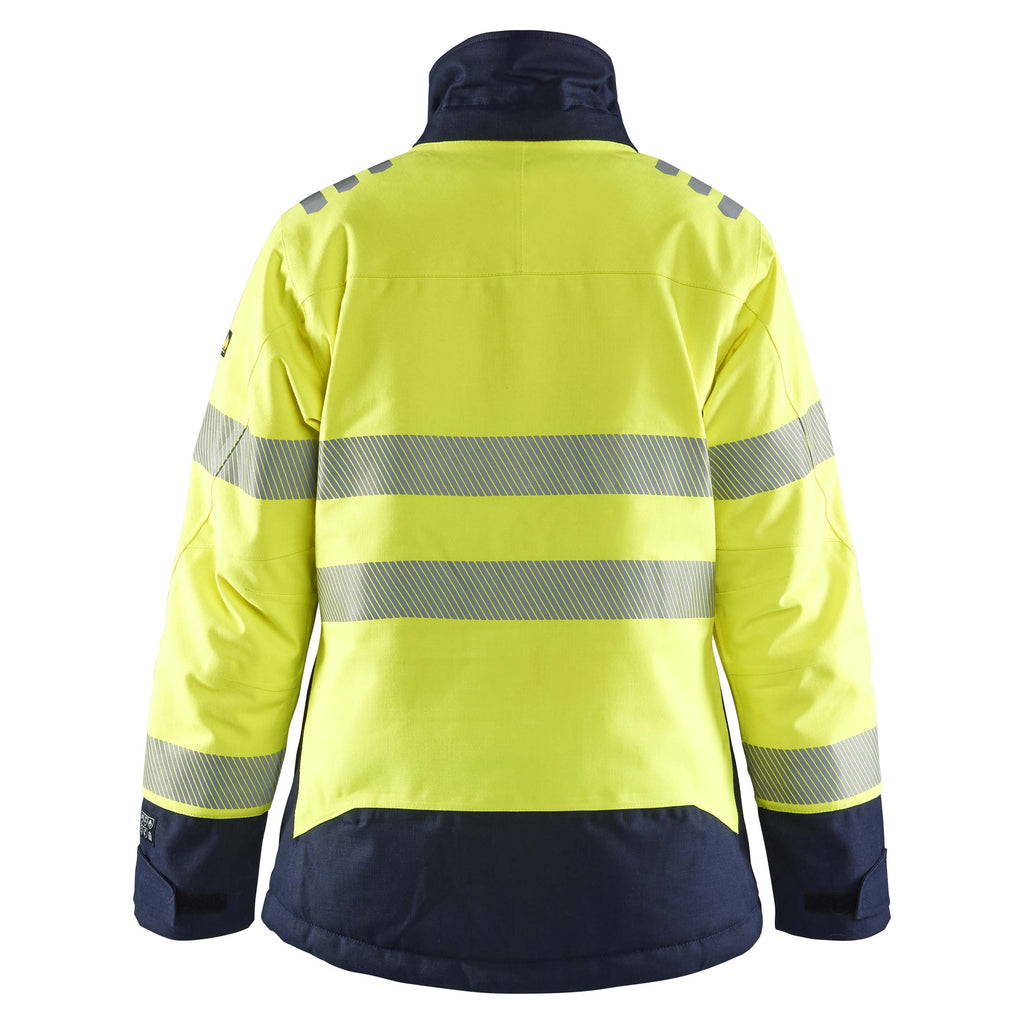 Blaklader 4917 Womens Multinorm Winter Jacket Hi Vis Yellow Navy Blue Back