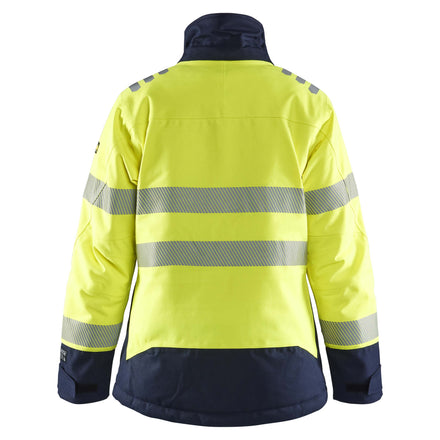 Blaklader 4917 Womens Multinorm Winter Jacket Hi Vis Yellow Navy Blue Back