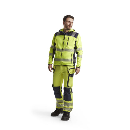 Blaklader 4923 Knitted Hi Vis Jacket Hi Vis Yellow Navy Blue Model