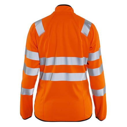 Blaklader 4926 Womens Hi Vis Softshell Jacket Hi Vis Orange Navy Blue Back