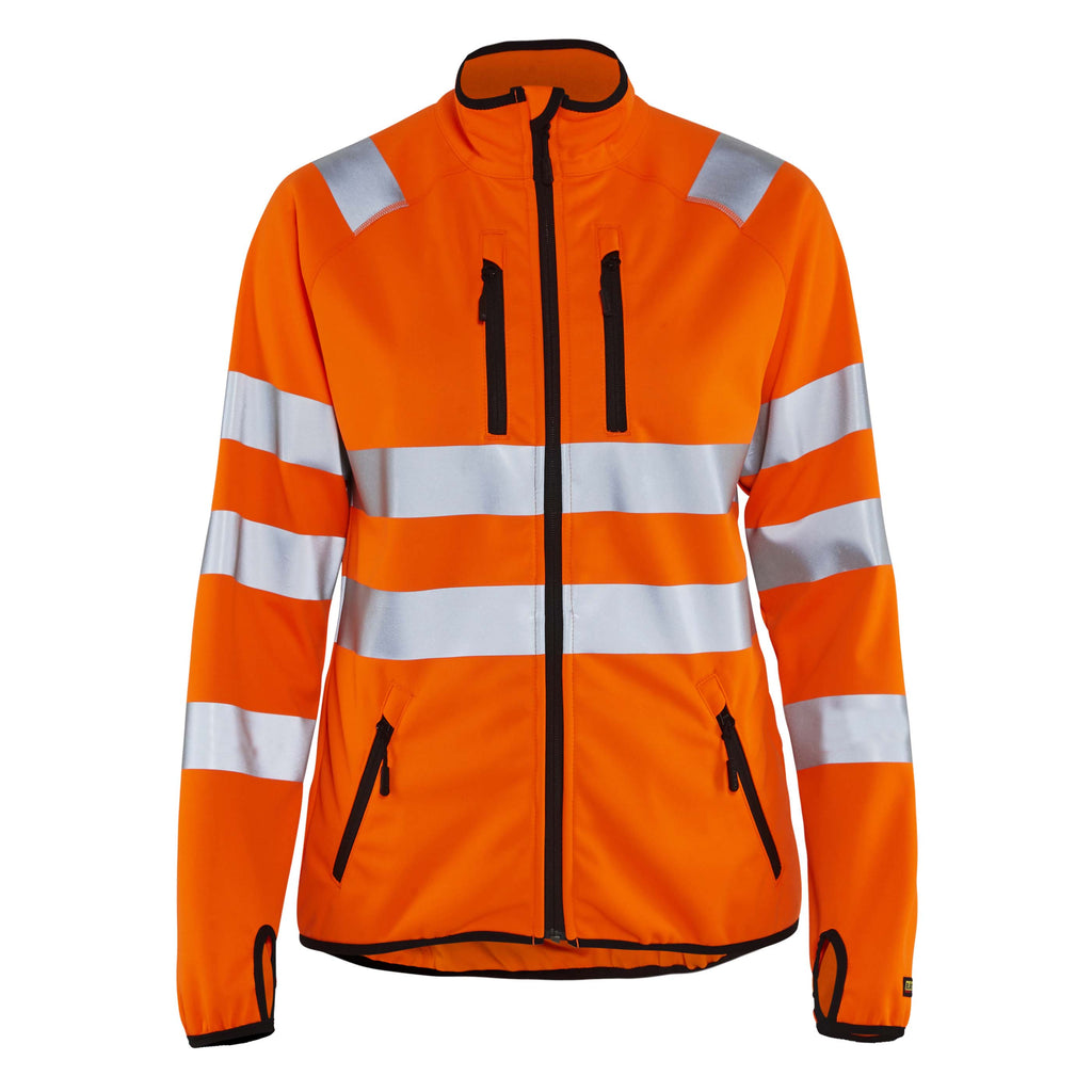 Blaklader 4926 Womens Hi Vis Softshell Jacket Hi Vis Orange Navy Blue Main