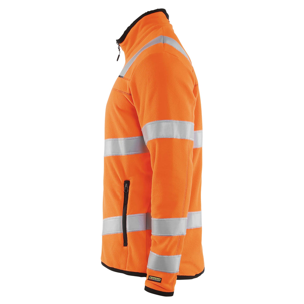 Blaklader 4941 Hi Vis Microfleece Jacket Hi Vis Orange Navy Blue Left