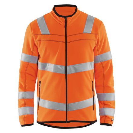 Blaklader 4941 Hi Vis Microfleece Jacket Hi Vis Orange Navy Blue Main