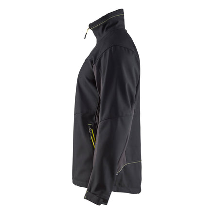 Blaklader 4950 Softshell Jacket Black Hi Vis Yellow Left