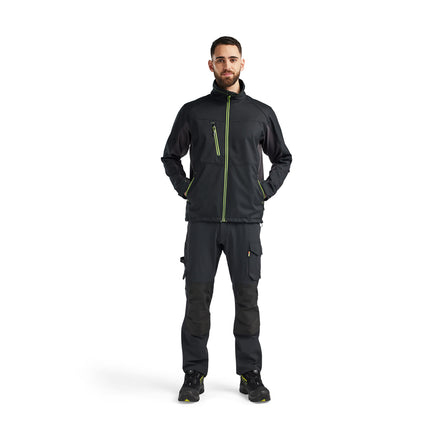 Blaklader 4950 Softshell Jacket Black Hi Vis Yellow Model