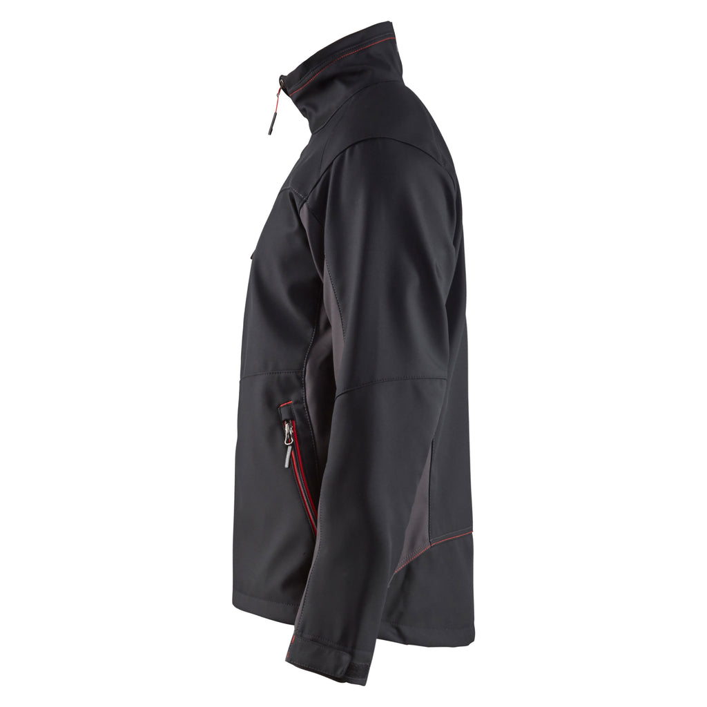 Blaklader 4950 Softshell Jacket Black Red Left