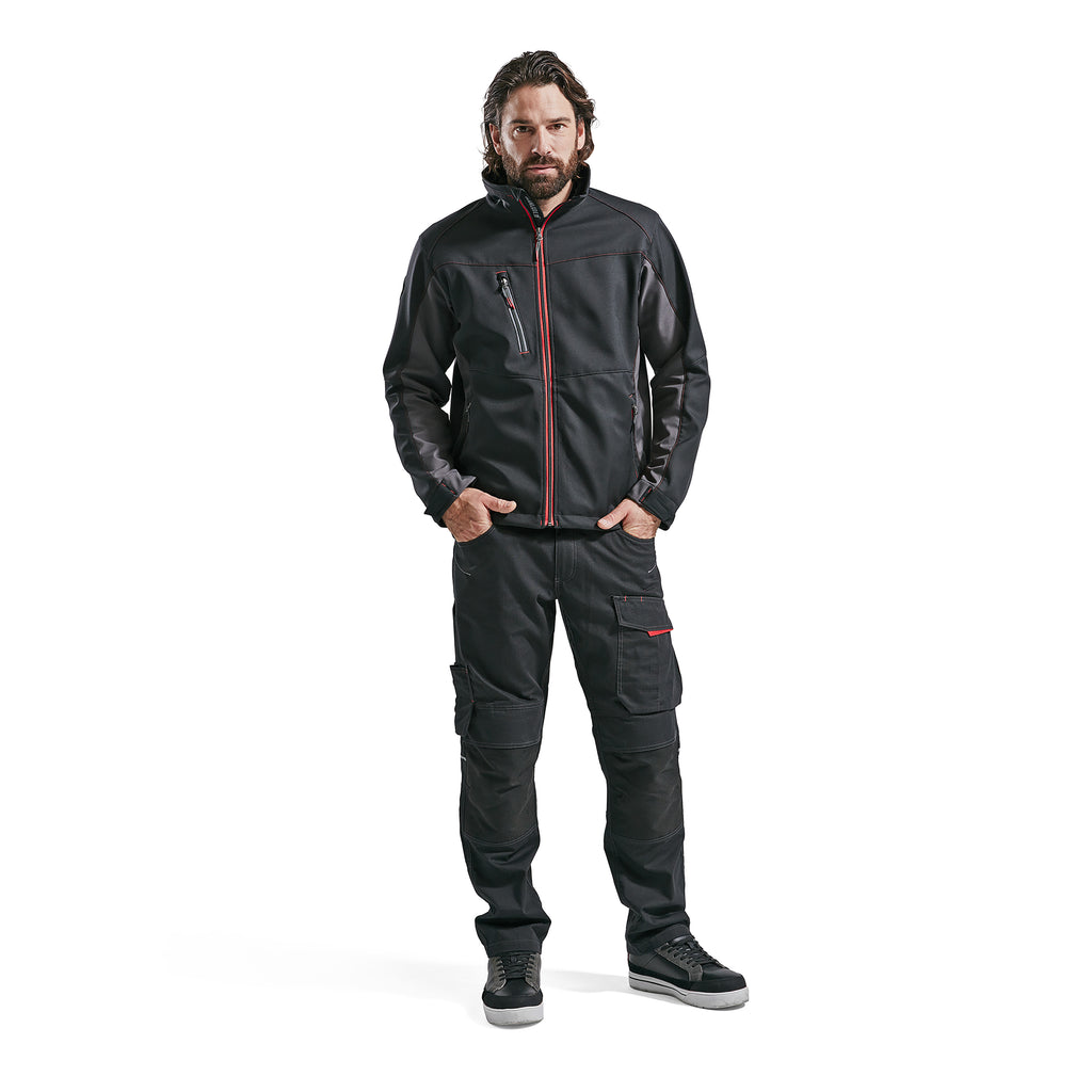 Blaklader 4950 Softshell Jacket Black Red Model