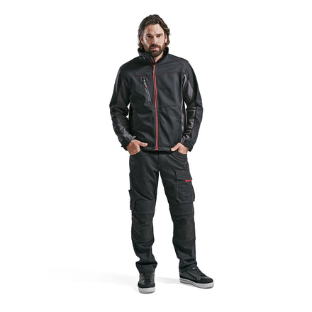 Blaklader 4950 Softshell Jacket Black Red Model