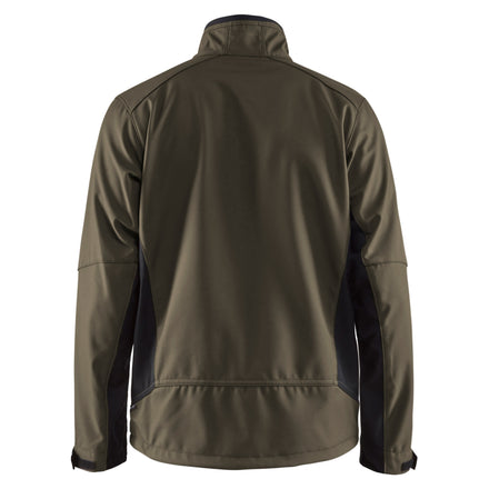 Blaklader 4950 Softshell Jacket Dark Olive Green Black Back