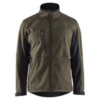 Blaklader 4950 Softshell Jacket Dark Olive Green Black Front