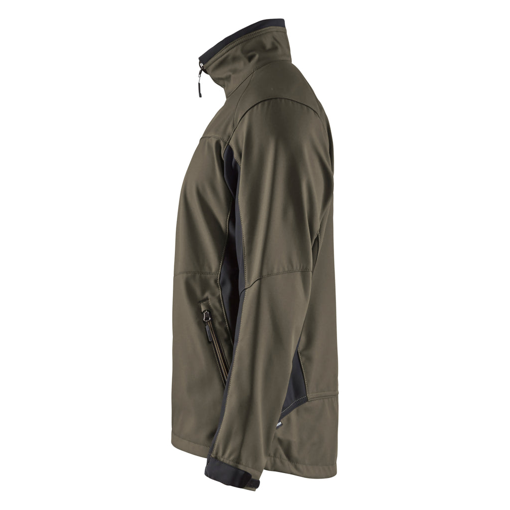 Blaklader 4950 Softshell Jacket Dark Olive Green Black Left