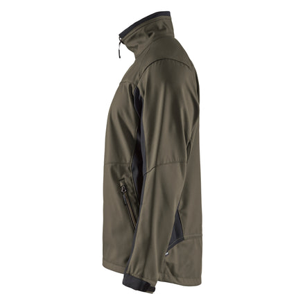 Blaklader 4950 Softshell Jacket Dark Olive Green Black Left
