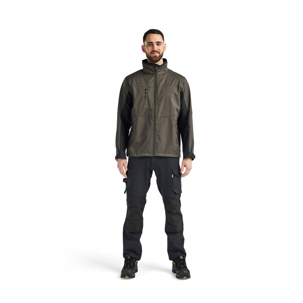 Blaklader 4950 Softshell Jacket Dark Olive Green Black Model