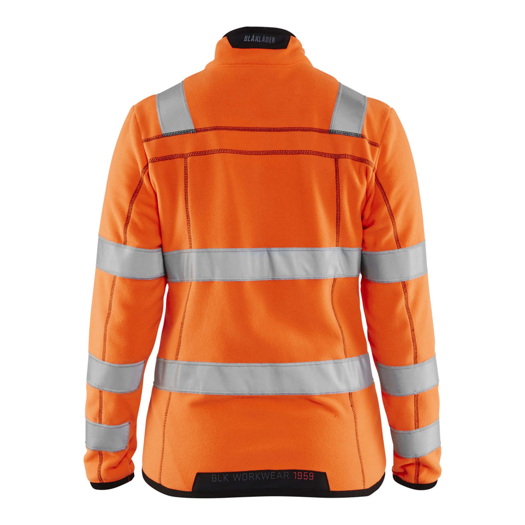 Blaklader 4966 Womens Hi Vis Microfleece Jacket Hi Vis Orange Navy Blue Back