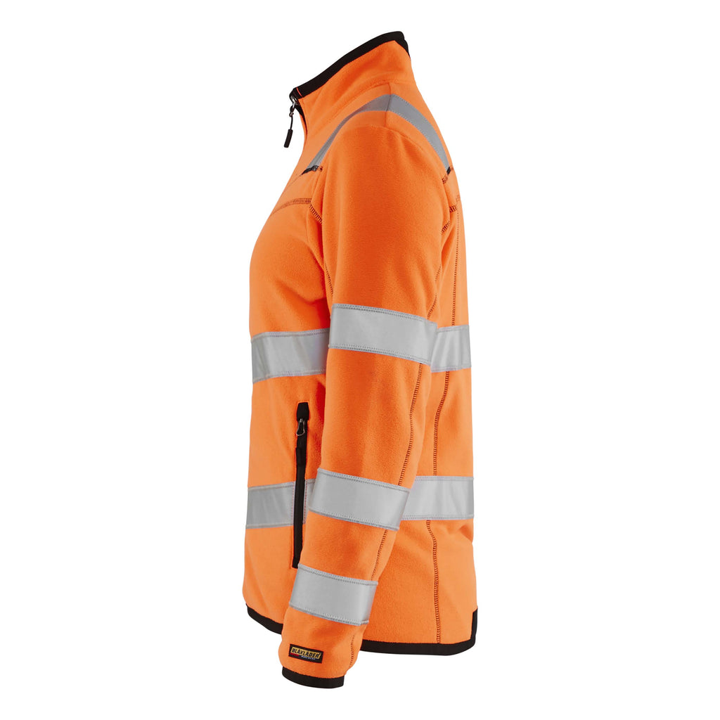 Blaklader 4966 Womens Hi Vis Microfleece Jacket Hi Vis Orange Navy Blue Left