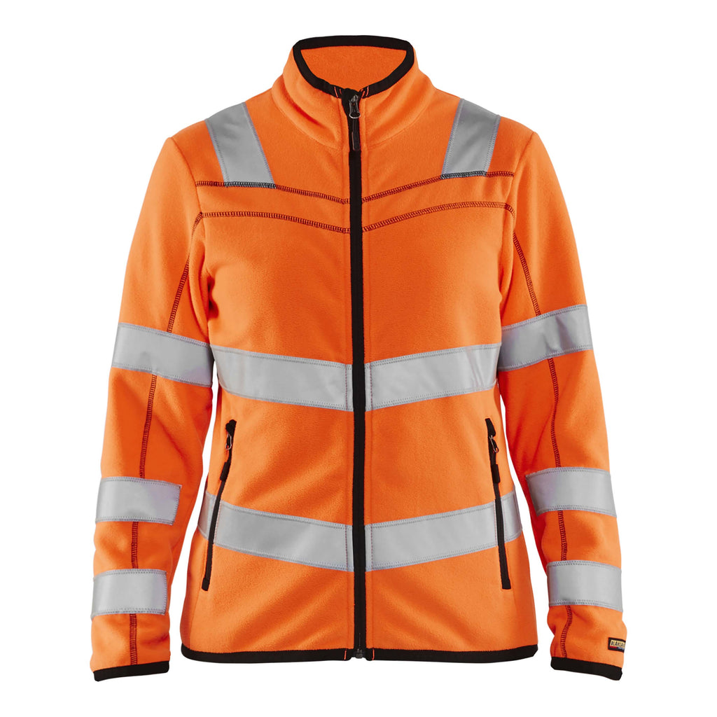 Blaklader 4966 Womens Hi Vis Microfleece Jacket Hi Vis Orange Navy Blue Main