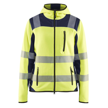 Blaklader 4967 Womens Hi Vis Knitted Jacket Hi Vis Yellow Navy Blue Main