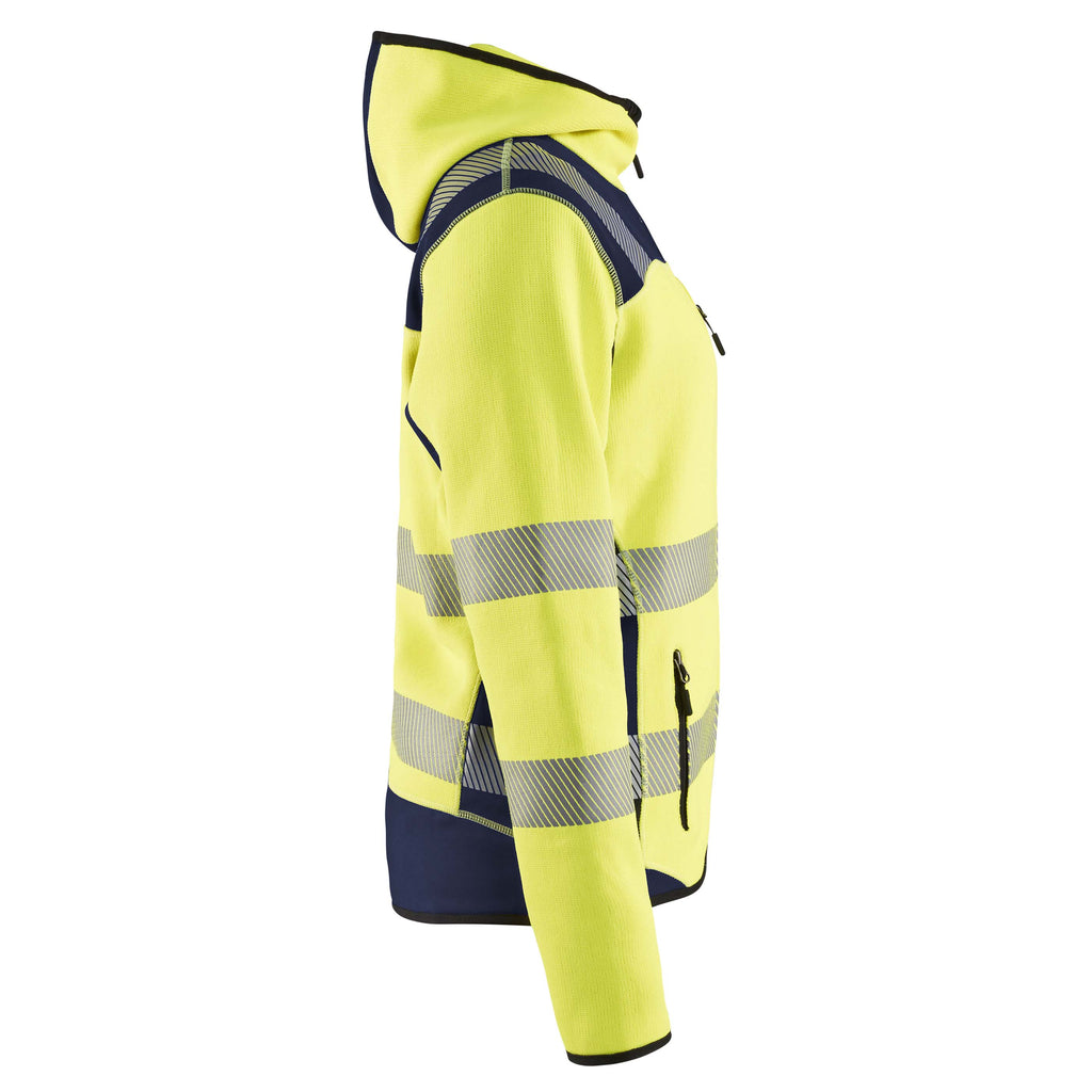 Blaklader 4967 Womens Hi Vis Knitted Jacket Hi Vis Yellow Navy Blue Right