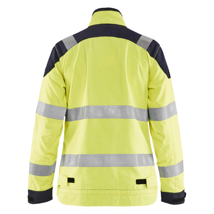 Blaklader 4969 Womens Multinorm Inherent Jacket Hi Vis Yellow Navy Blue Back