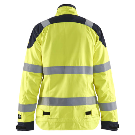 Blaklader 4969 Womens Multinorm Inherent Jacket Hi Vis Yellow Navy Blue Back