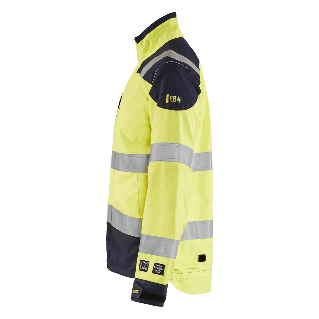 Blaklader 4969 Womens Multinorm Inherent Jacket Hi Vis Yellow Navy Blue Left