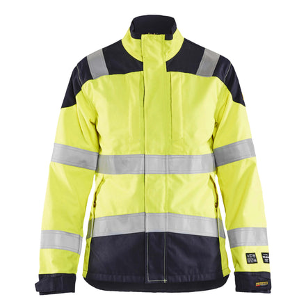 Blaklader 4969 Womens Multinorm Inherent Jacket Hi Vis Yellow Navy Blue Main